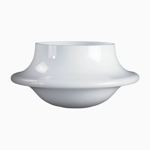 White Glass Atollo Vetro Bowl from VGnewtrend