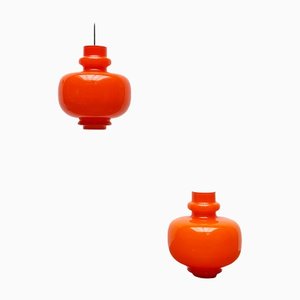Mid-Century Swedish Space Age Oplight 75 Pendants by Hans-Agne Jakobsson for Staff, 1970s, Set of 2