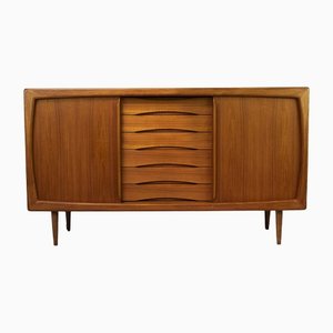 Danish Sideboard in Teak with Sliding Doors and Drawers, 1980s