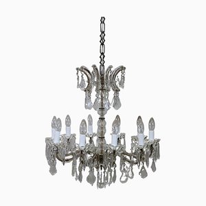 Antique Chandelier in Crystal and Bronze, 1880s