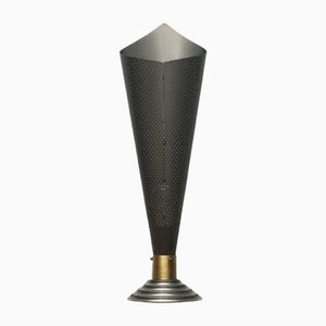 Vintage Postmodern Table Lamp in Perforated Metal