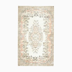 Vintage Floral Rug in Beige Pink