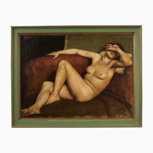 Pintura desnuda, años 30, óleo sobre lienzo, enmarcado