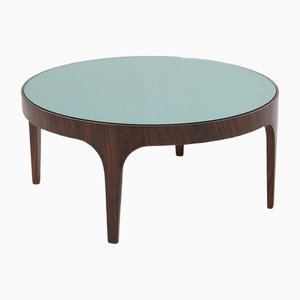 Labeled Coffee Table in Light Blue Glass from Fontana Arte