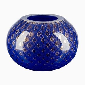 Jarrón Mocenigo italiano con esfera dorada y azul de cristal de Murano de Marco Segantin para VGnewtrend