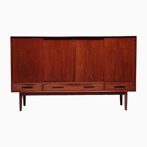 Credenza alta in teak di Kurt Østervig per Brande Møbelindustri, Danimarca, anni '50