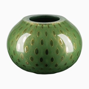 Italienische Mocenigo Vase aus Muranoglas in Gold & Dunkelgrün von Marco Segantin für VGnewtrend