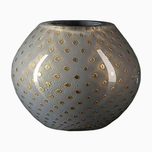 Italian Gold and Light Gray Sphere Murano Glass Mocenigo Vase by Marco Segantin for VGnewtrend