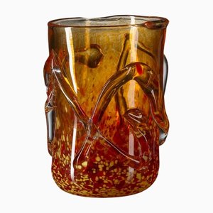 Vaso in vetro di Murano dorato e arancione di Marco Segantin per VGnewtrend