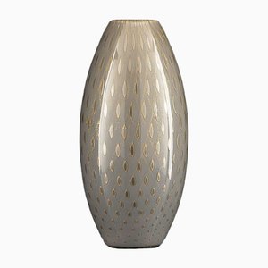 Fat Small Italienische Mocenigo Vase aus Muranoglas in Gold & Hellgrau von Marco Segantin für VGnewtrend