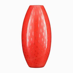 Fat Big Italian Gold and Red Murano Glass Mocenigo Vase by Marco Segantin for VGnewtrend