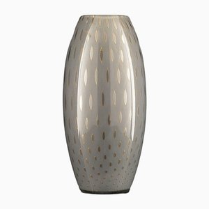 Fat Big Italian Gold and Light Gray Murano Glass Mocenigo Vase by Marco Segantin for VGnewtrend
