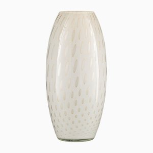 Fat Big Italian Gold and White Murano Glass Mocenigo Vase by Marco Segantin for VGnewtrend