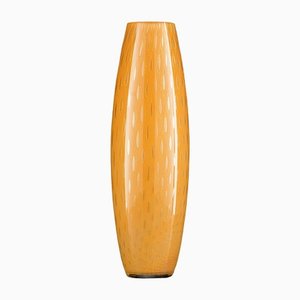 Slim Big Italian Gold and Orange Murano Glass Mocenigo Vase by Marco Segantin for VGnewtrend