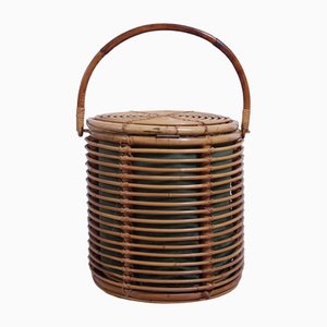Bamboo and Wicker Basket, Italy, 1960s