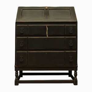 Gothic Black Painted Writing Bureau with Fall Front