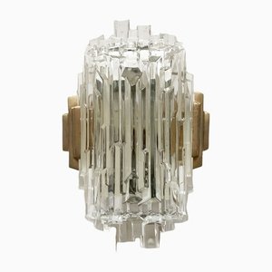 Mid-Century Wandlampe aus Eisglas von Orrefors