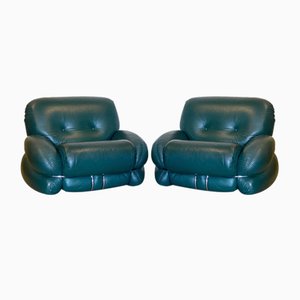 Chaises Modèle Okay en Cuir par Adriano Piazzesi, 1970s, Set de 2