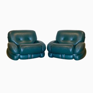 Model Okay Leather Chairs by Adriano Piazzesi, 1970s, Set of 2