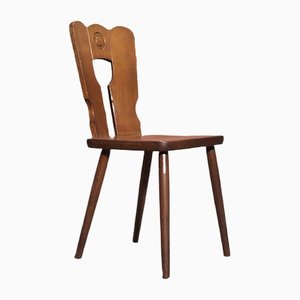Brutalist Oak Dining Chair in the Style of Gilbert Marklund