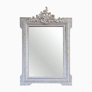 Large Light Grey & Gilt Overmantel or Wall Mirror, 1900s