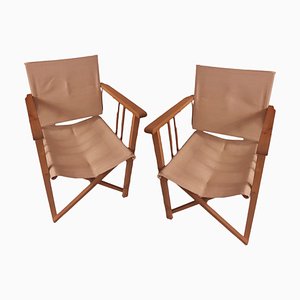 Folding Safari Chairs, Set of 2