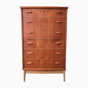 Danish Teak Chest of Drawers with Arched Front