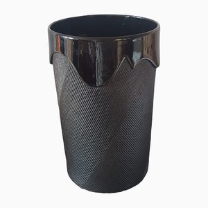 Vaso in porcellana nera di Johan Van Loon per Rosenthal