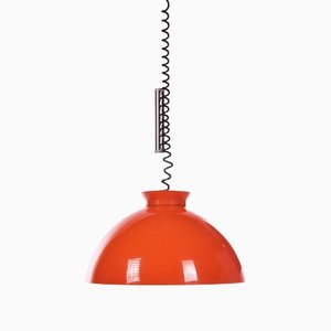 Hanging Lamp in Orange by Achille & Pier Giacomo for Kartell, 1959