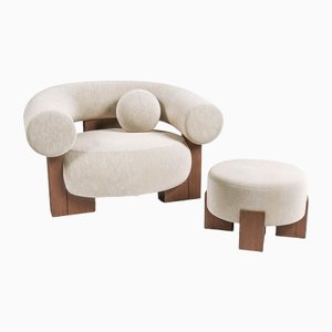 Cassette Armchair & Puff by Alter Ego for Collector, Set of 2