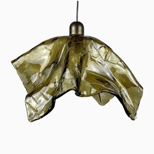 Italian Amber Pendant Lamp in Murano Glass from AV Mazzega, 1950s