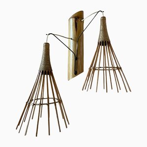 Lampada da parete in bambù