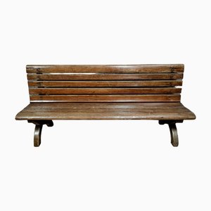 Park or Garden Bench and Garden in Natural Wood