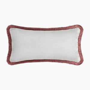 Cuscino Happy Linen bianco con frange di Lo Design per Lorenza Briola