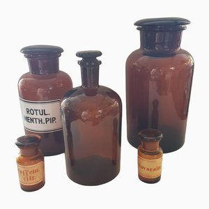 Vintage Convolut Pharmacist Bottles, Set of 5