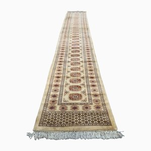 Long Indian Bokhara Runner Rug in Wool