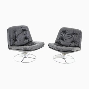 Leather Lounge Chairs from Peem, Finland, 1970s, Set of 2