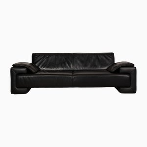 Black Leather 3-Seat Sofa with Electric Function by Willi Schillig