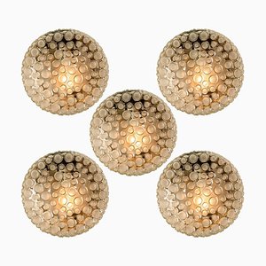 Strukturierte Dots Wandlampe aus Glas von Hillebrand, 1960er