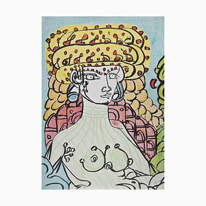 Lithographie Originale Tone Zancanaro, Poppea II, 1981