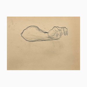 Sketch of a Hand, Original Drawing in Pencil, Early 20th-Century