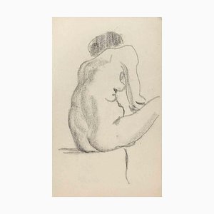 The Posing Nude, Original Drawing in Pencil, Early 20th-Century