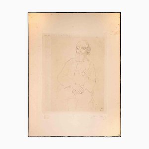 Jeanne Bardey, The Old Teacher of Philosophy, Original Drypoint, 1913