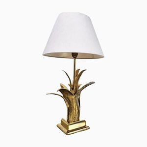 Mid-Century Brass Leaf Table Lamp by Maison Charles, 1970s