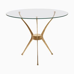 Mid-Century Bronze and Glass Dining Table by Carlo De Carli, Italy, 1950