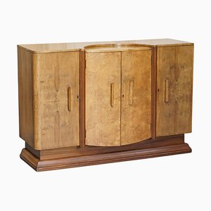 Antikes Art Deco Wurzel- Nussholz Sideboard mit Schubladen