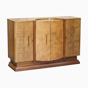 Antique Art Deco Burr Walnut Sideboard with Drawers
