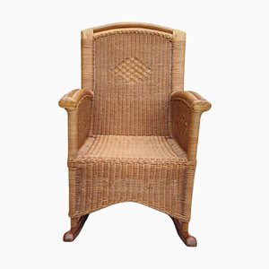 Handmade Cane and Bamboo Rocking Chair