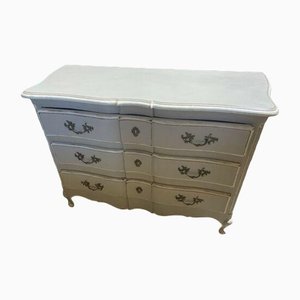 French Serpentine Chest of Drawers in Painted Oak