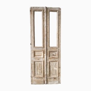 Antique Doors in Wood and Glass, Set of 2